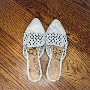 Sam Edelman woven white clog flat sandal womens size 9 1/2